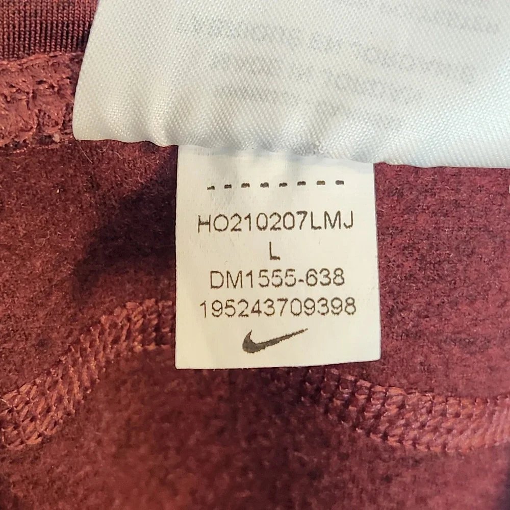 Nike Dri-FIT Running Leggings Women's L Burgundy Colorblock Ankle Zipper Pocket‎